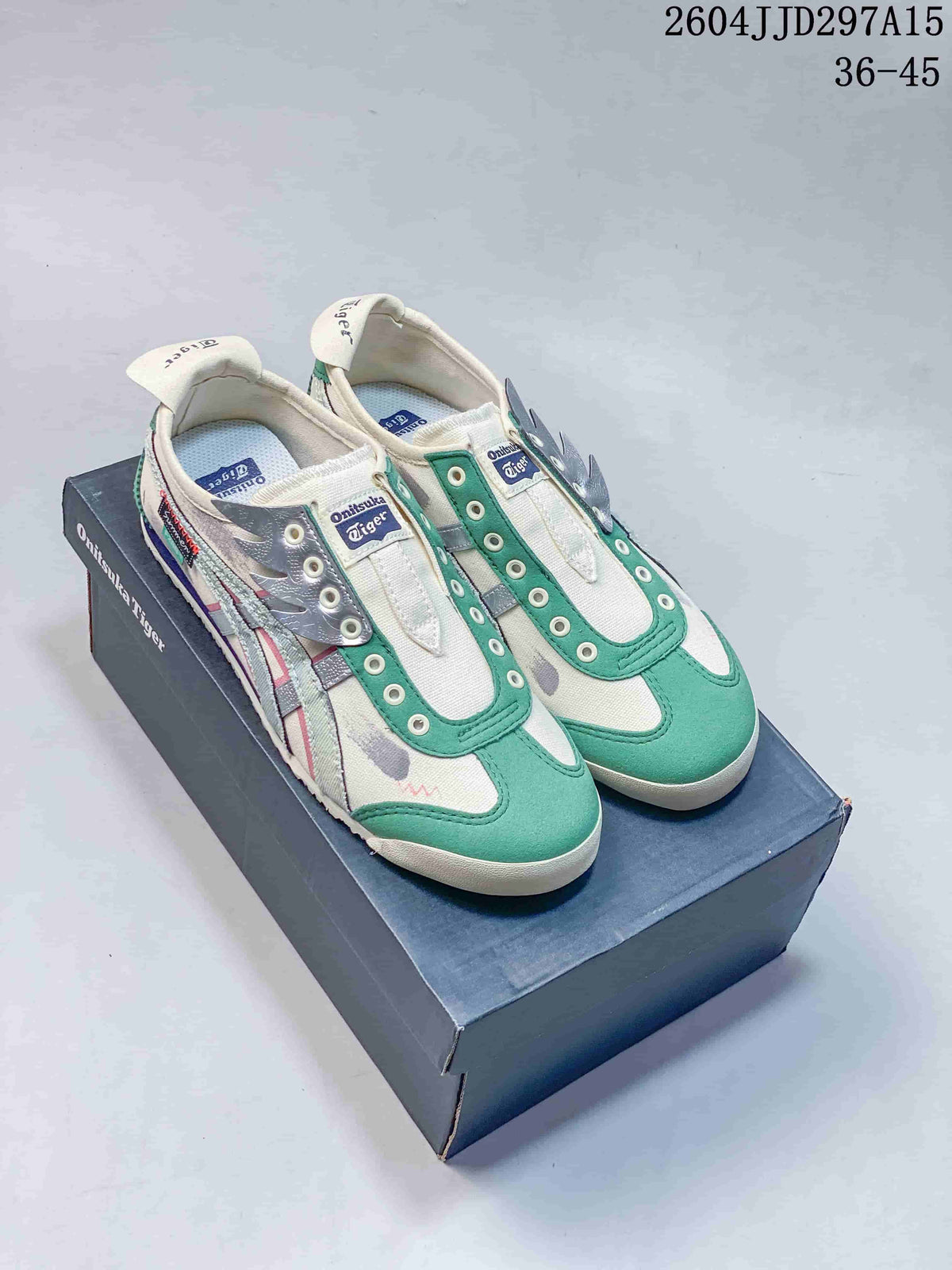 Onitsuka Tiger Mexico 66 Slip-On Sneakers Cream Green