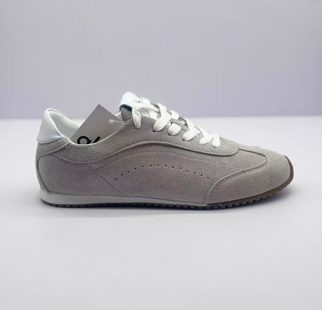 Alo Gray Low-Top Lace-Up Sneakers