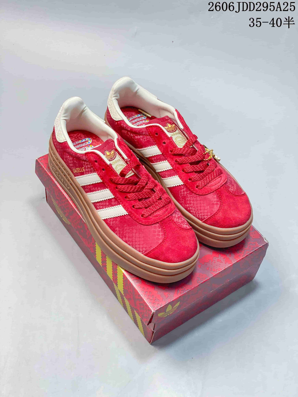 Adidas Gazelle Bold Red Platform Sneakers