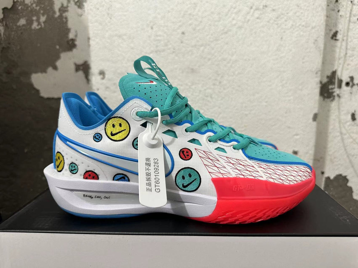 Nike Basketball Shoes with Colorful Smiley Graphics