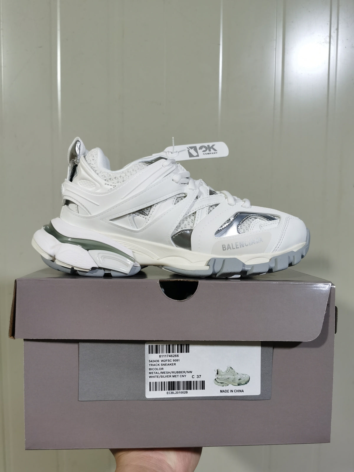 Balenciaga Track Sneaker White Silver 542436 W2FSQ 9081