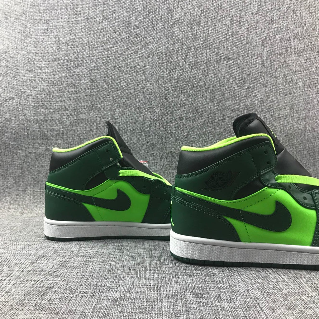Air Jordan 1 Mid Fluorescent Green Sneakers 554724-330
