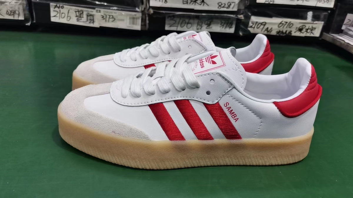 adidas Samba Platform Sneakers White Red Gum Sole