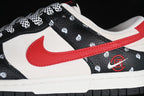 Nike SB Dunk Low Sneakers Black White Red Paisley