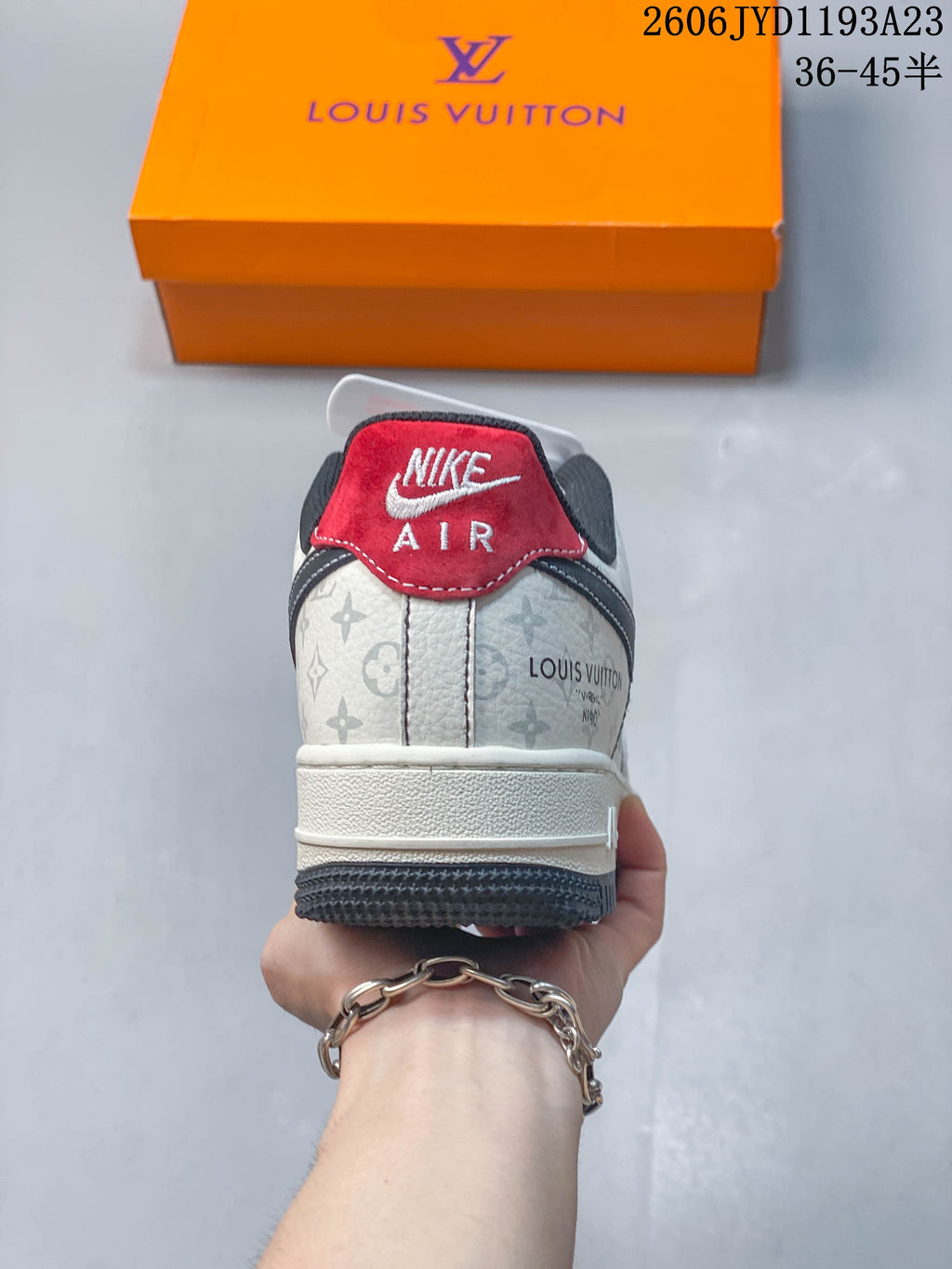 Nike Air Force 1 Low Custom White and Grey Sneakers