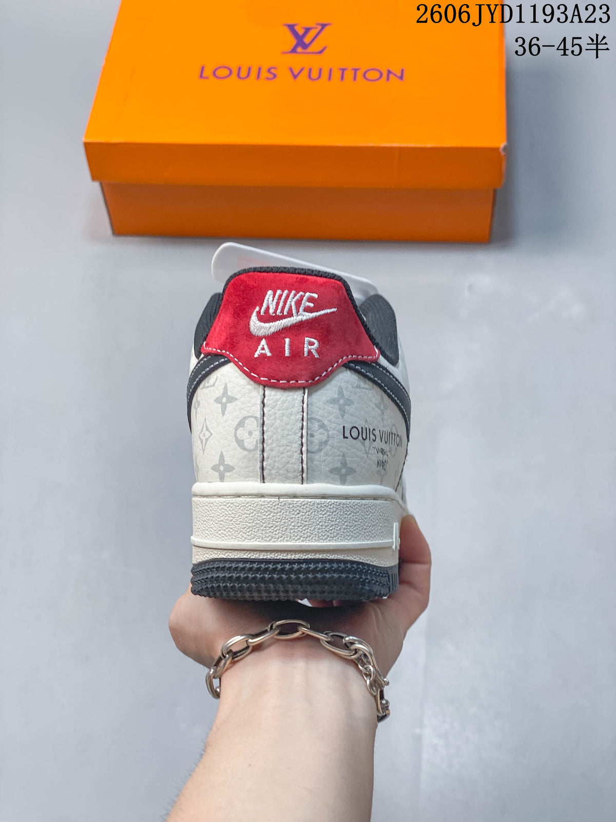 Nike Air Force 1 Low Custom White and Grey Sneakers