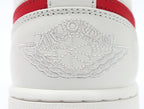 Jordan 1 Low Sneakers, Sail and Red, AO9944-161