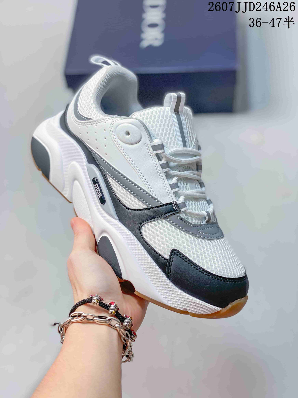 Dior JJD246A26 Low-Top Sneakers White Black Gray
