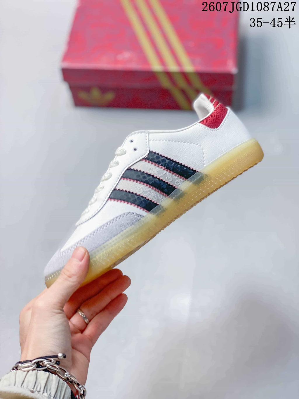 adidas Samba ADV Low-Top Sneakers White Grey Red