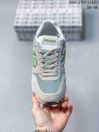 Premiata 2607 TYD111A21 Gray and Green Casual Sneakers