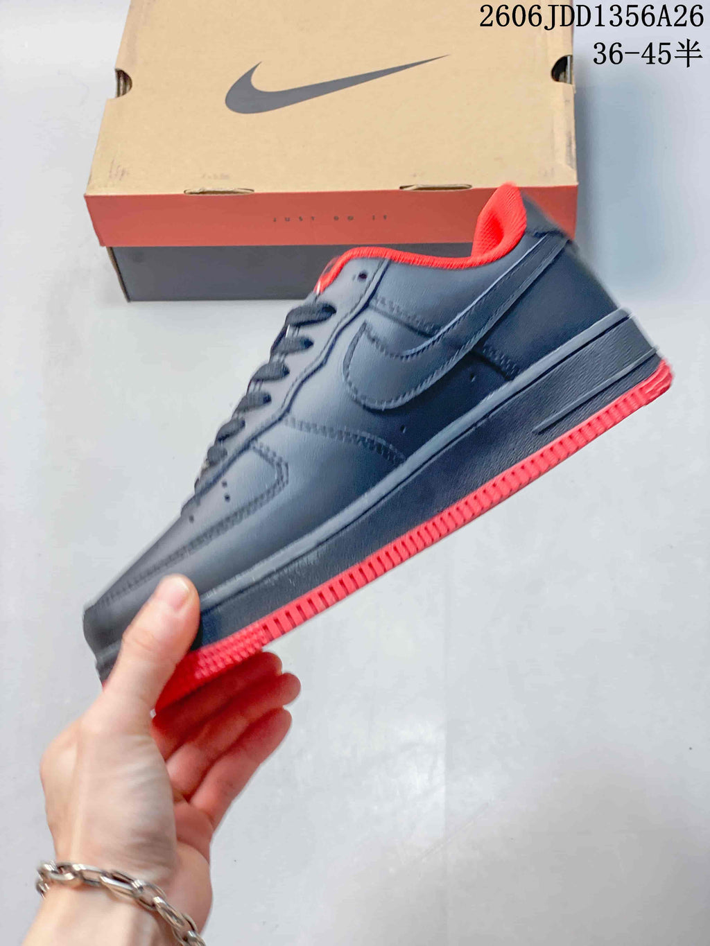 Nike Air Force 1 '07 Low Sneakers in Charcoal and Red