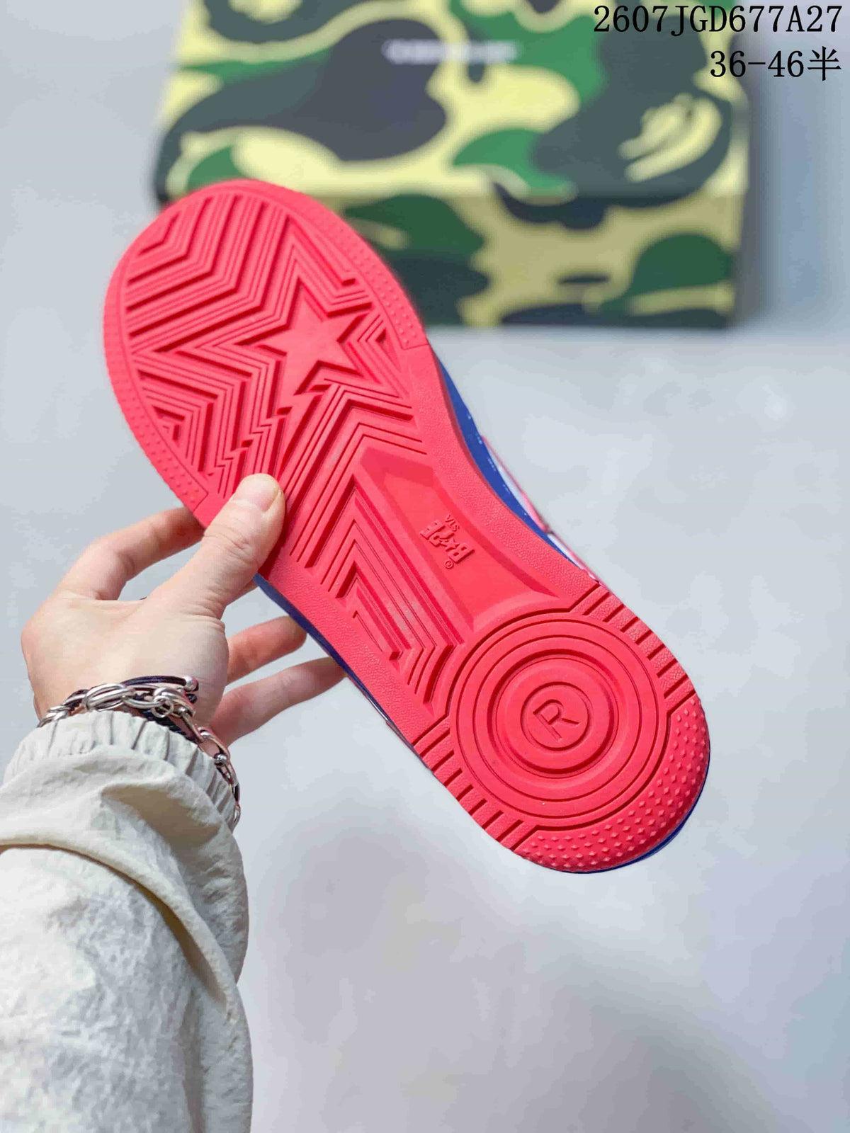 BAPE Star To Low Low-Top Sneakers Blue Red Yellow