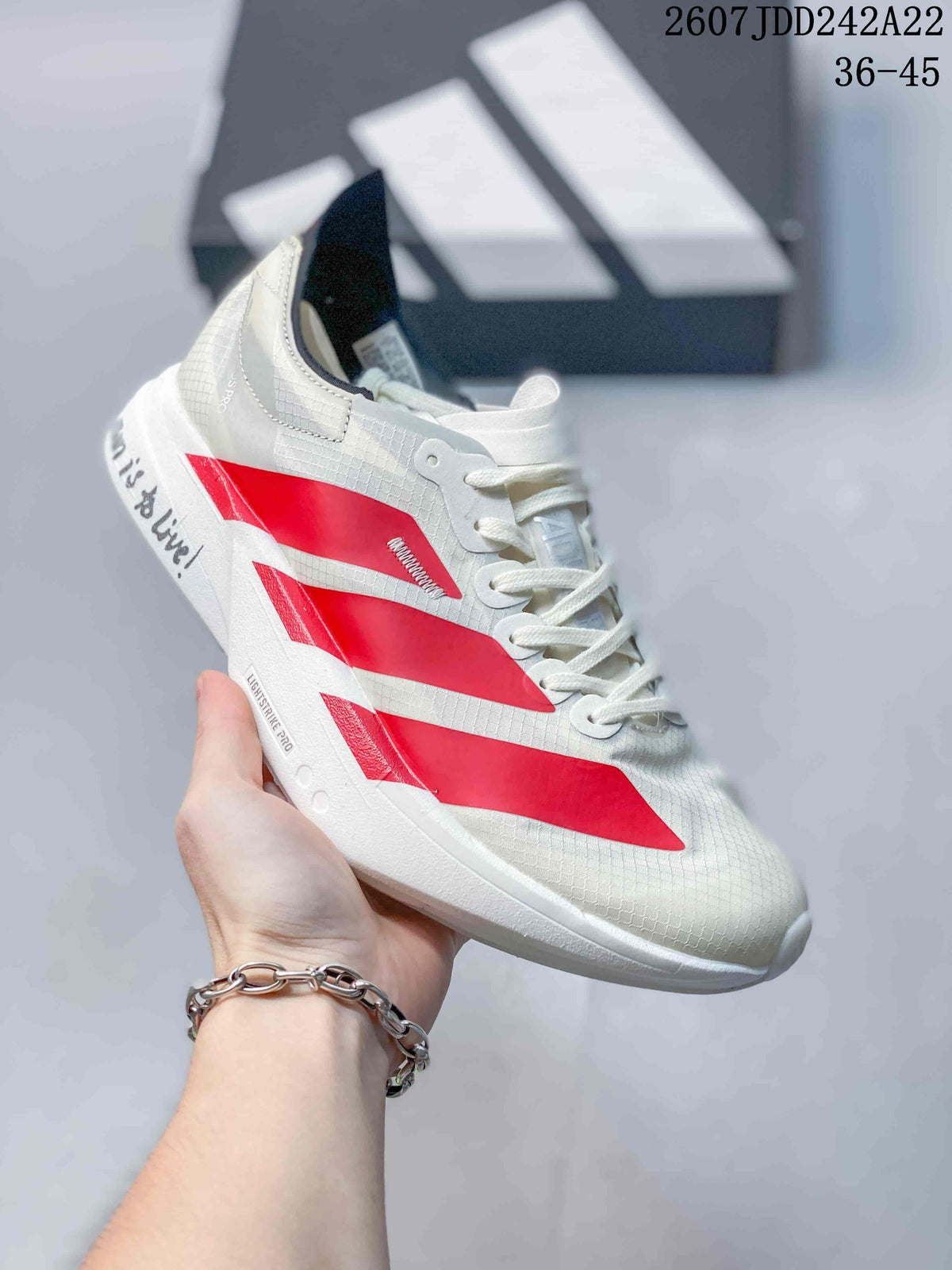 Y-3 Adios Pro 4 White Red Low-Top Sneakers