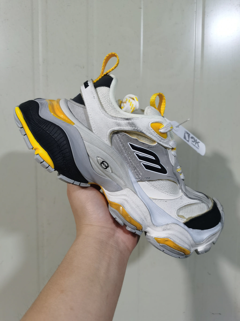 1170 Grey Black Yellow Suede Mesh Sneakers