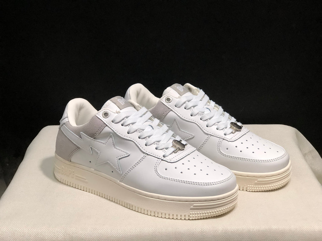 BAPE Sta Low-Top Sneakers White Beige Gray