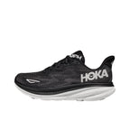 HOKA Clifton 9 Black and White Running Shoes