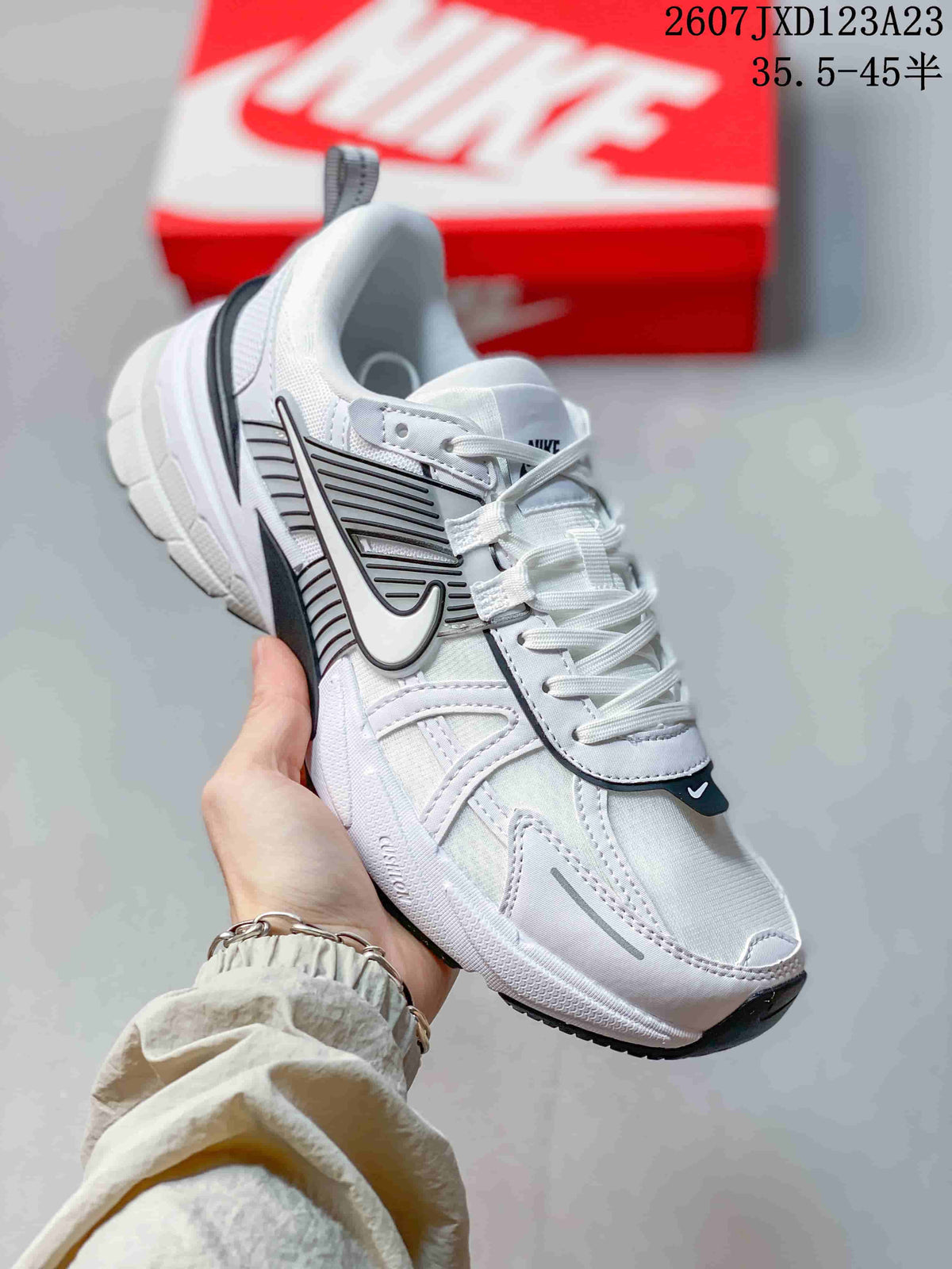 Nike V2K Run White Black Retro Low-Top Sneakers