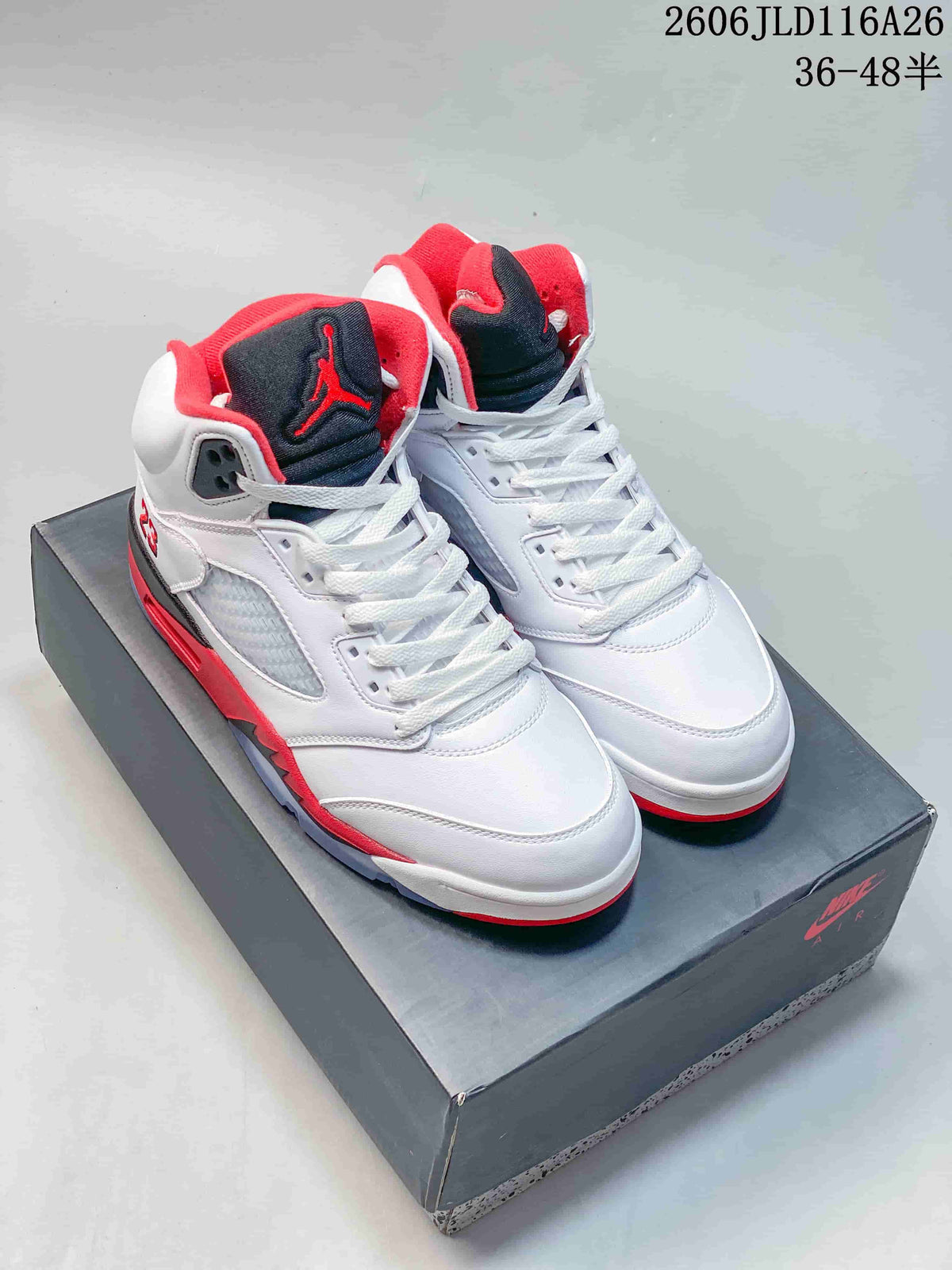 Jordan Air Jordan 5 Retro High White Red Black Sneakers
