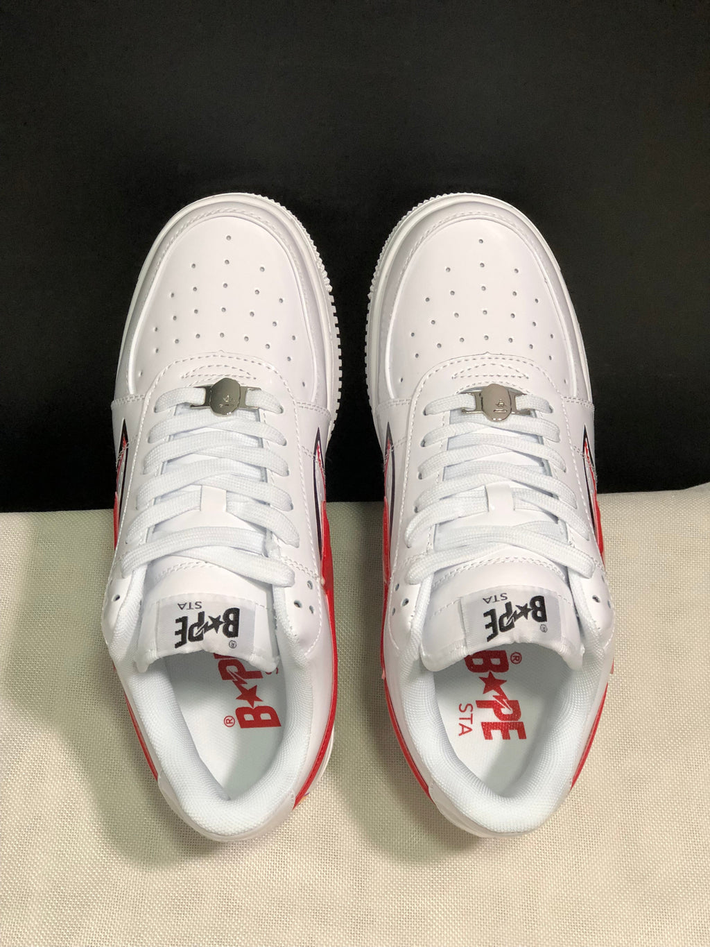 BAPE Bape Sta Low-Top Sneakers White Red