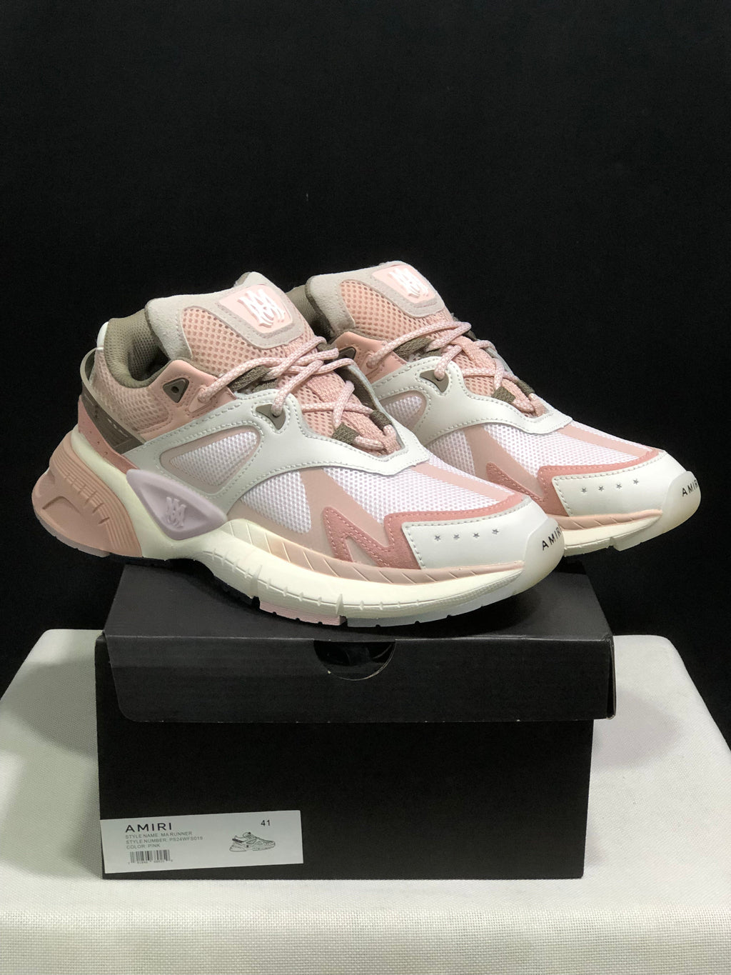 AMIRI MA Runner Sneakers Pink and Cream