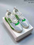 Y-3 Rivalry Sneakers in White, Green and Light Blue