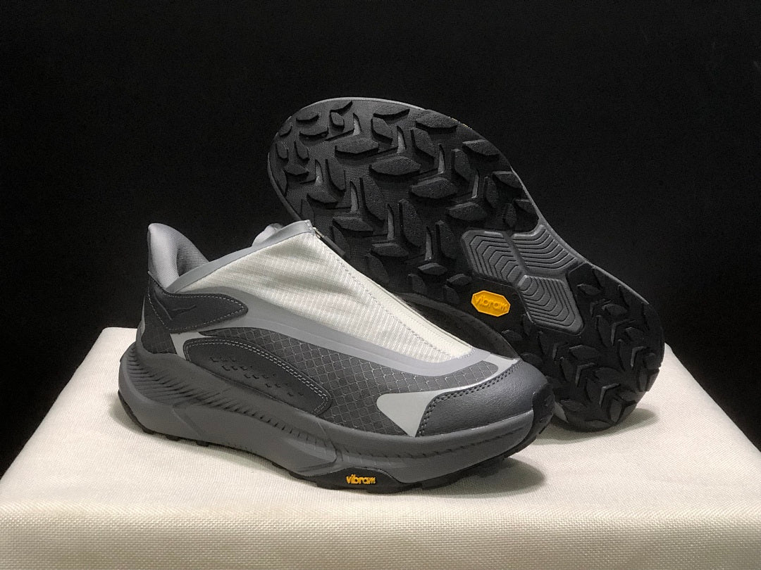 HOKA Project Transport Zip-Closure Sneakers in Gray