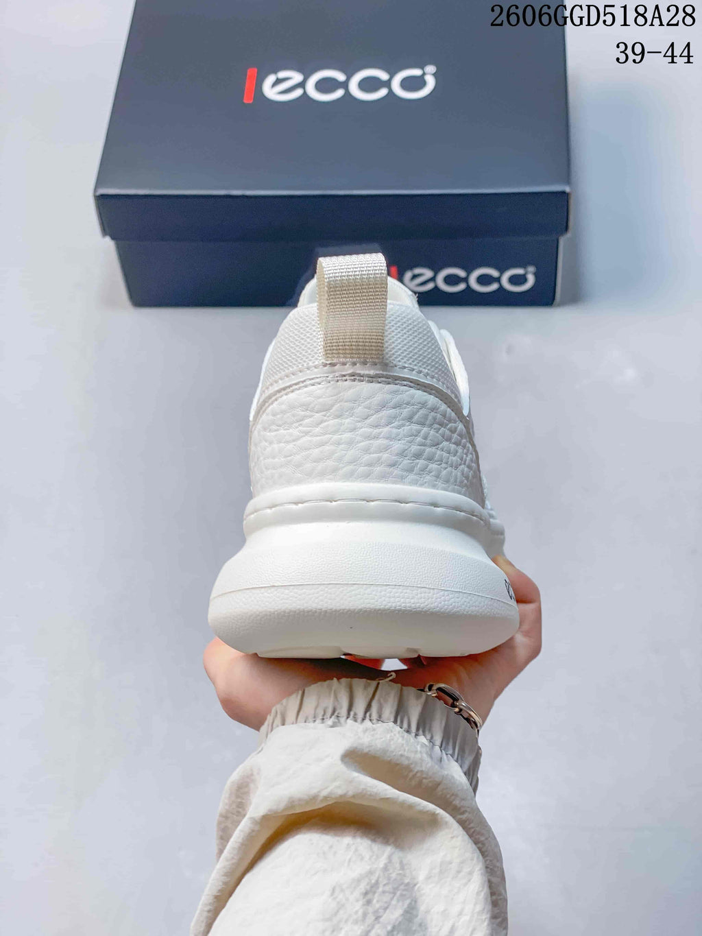 ECCO White Mesh Panel Platform Sneakers 518A28