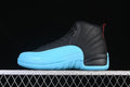Jordan Air Jordan 12 Retro Black and Gamma Blue High-Top Sneakers