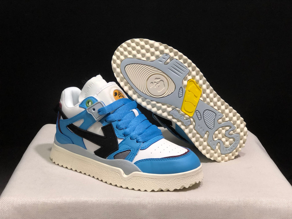 Off-White Blue and White Low-Top Sneakers