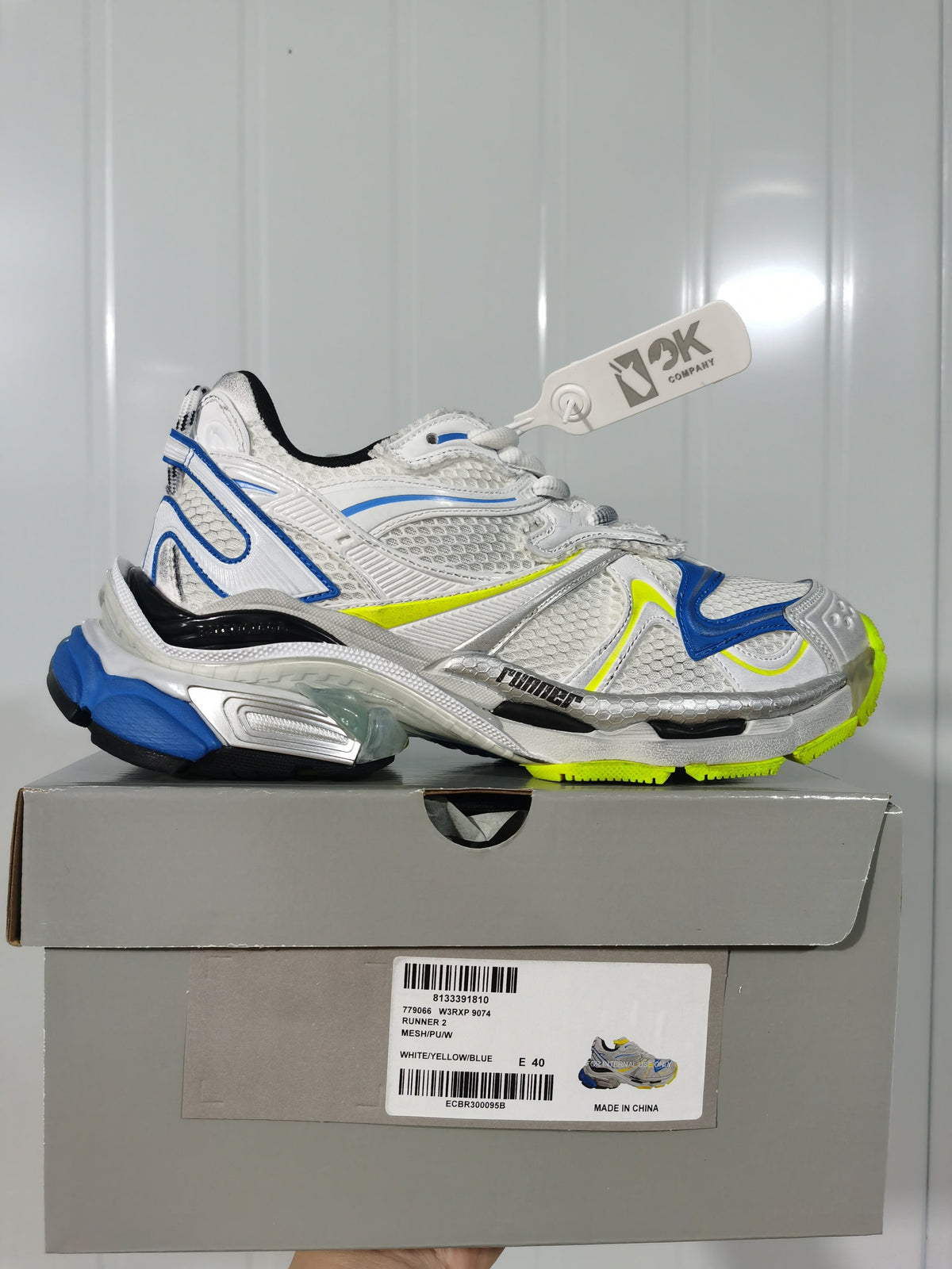 Nike 9074 Runner 2 Sneakers White Blue Yellow