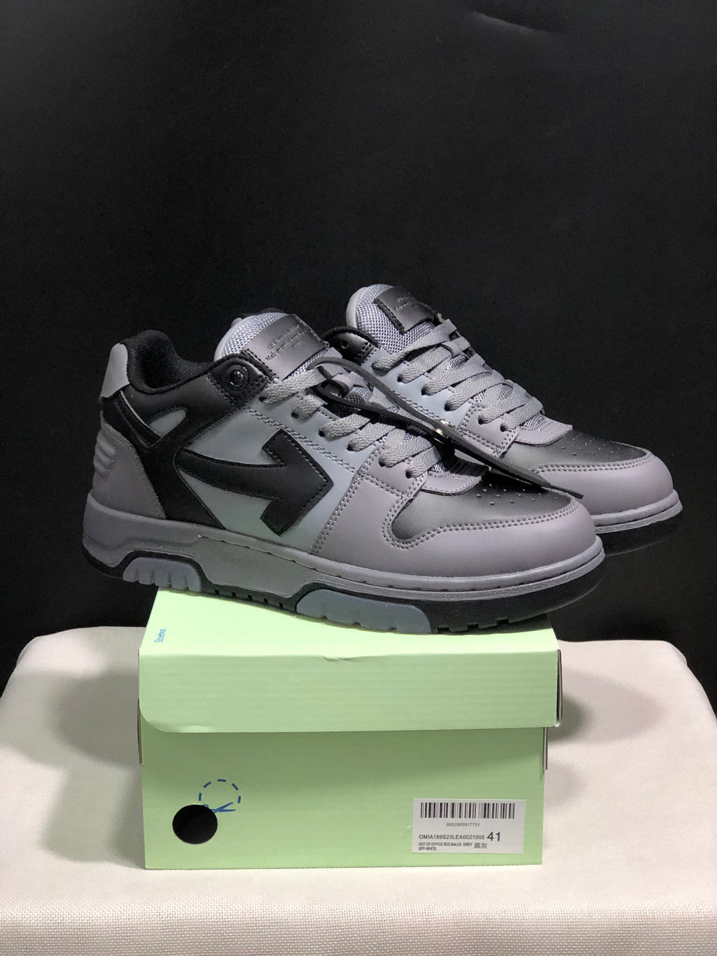 OFF-WHITE Out Of Office Low-Top Sneakers Grey and Black