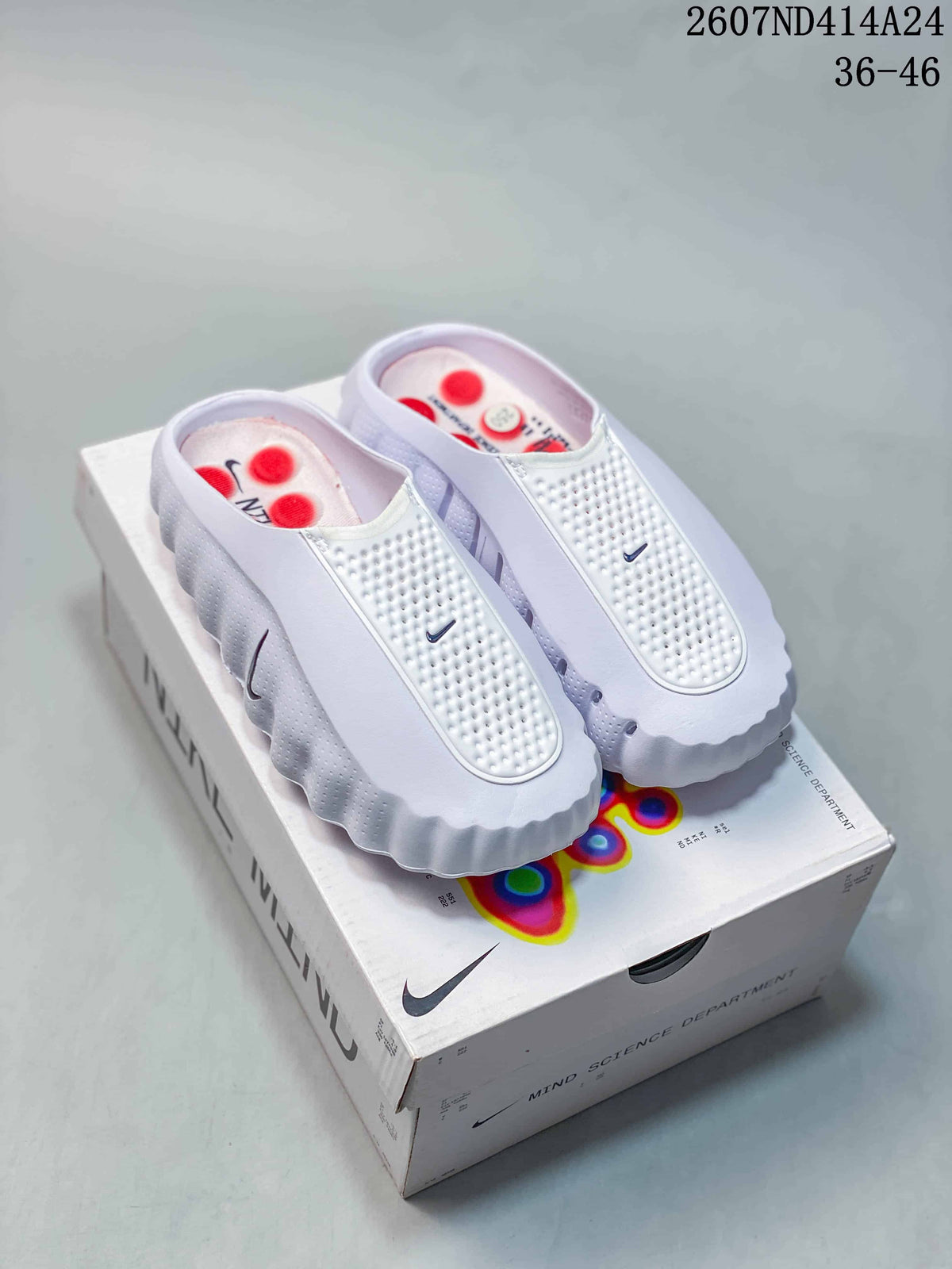 Nike Mind 001 White Closed-Toe Recovery Slides HQ4307-600