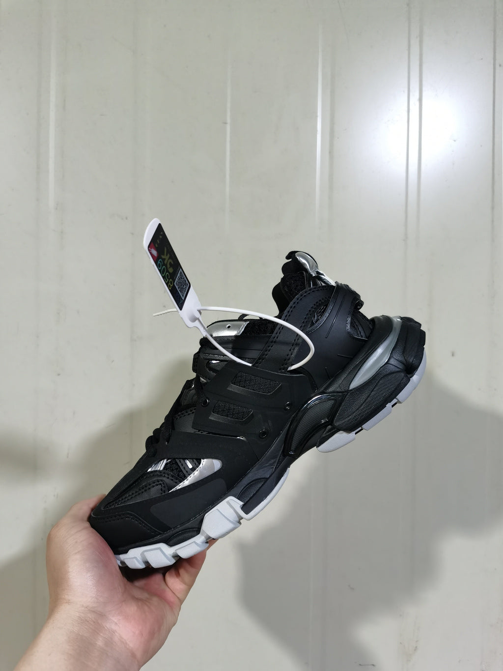Balenciaga 1081 Black Silver White Track Sneakers