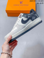 Nike Air Force 1 ’07 Low Louis Vuitton-Style Sneakers, White