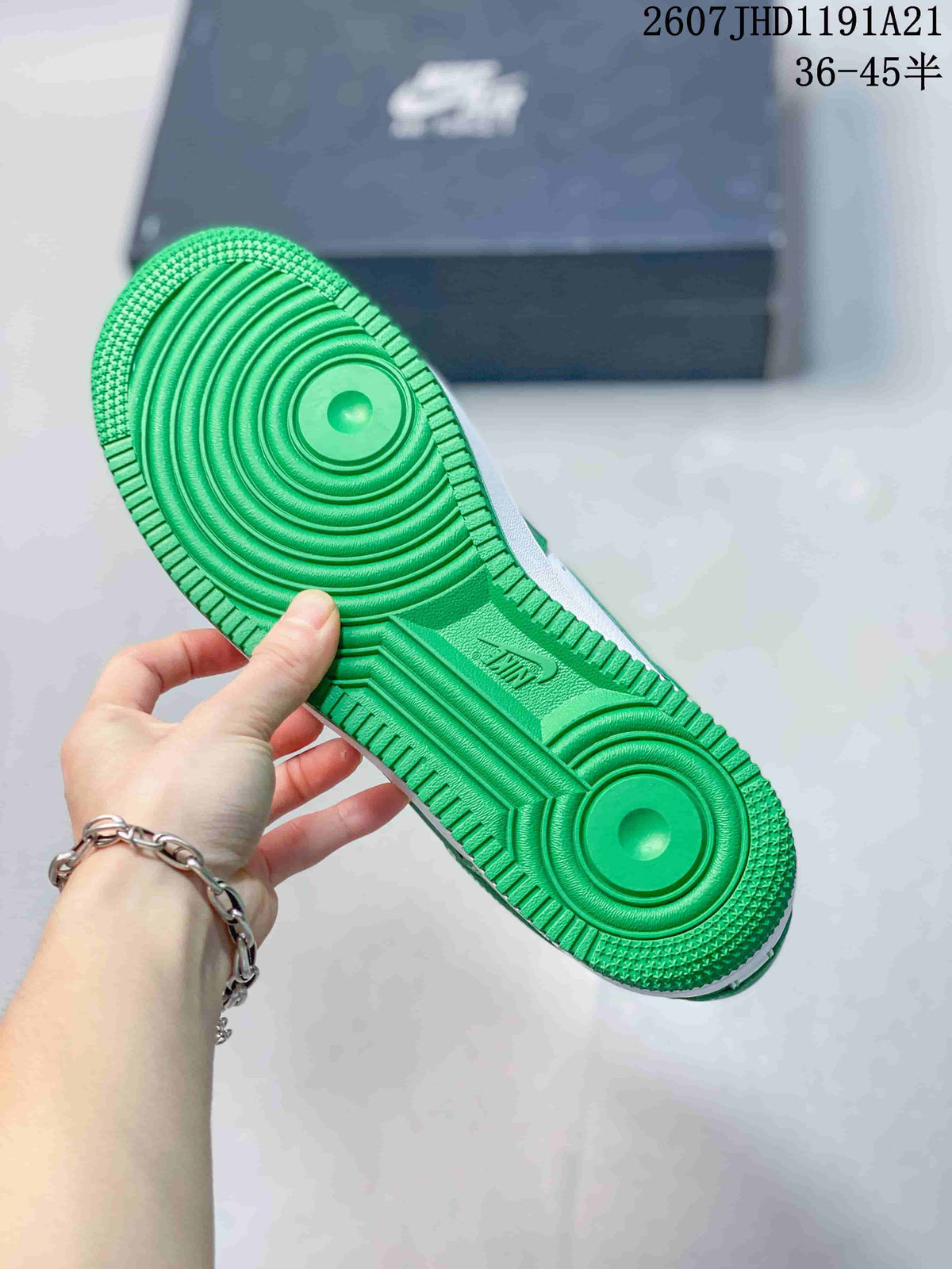 Nike Air Force 1 Green and White Sneakers