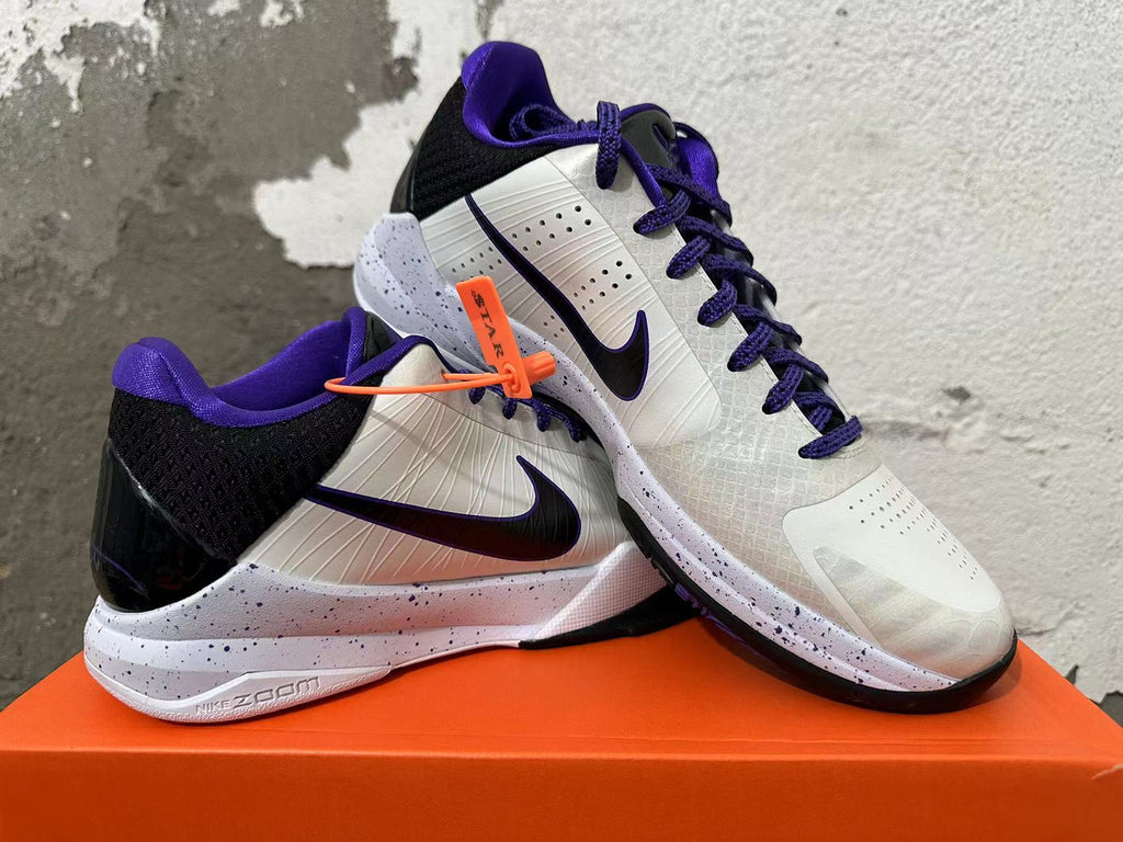 Nike Kobe 5 Basketball Shoes White Purple
