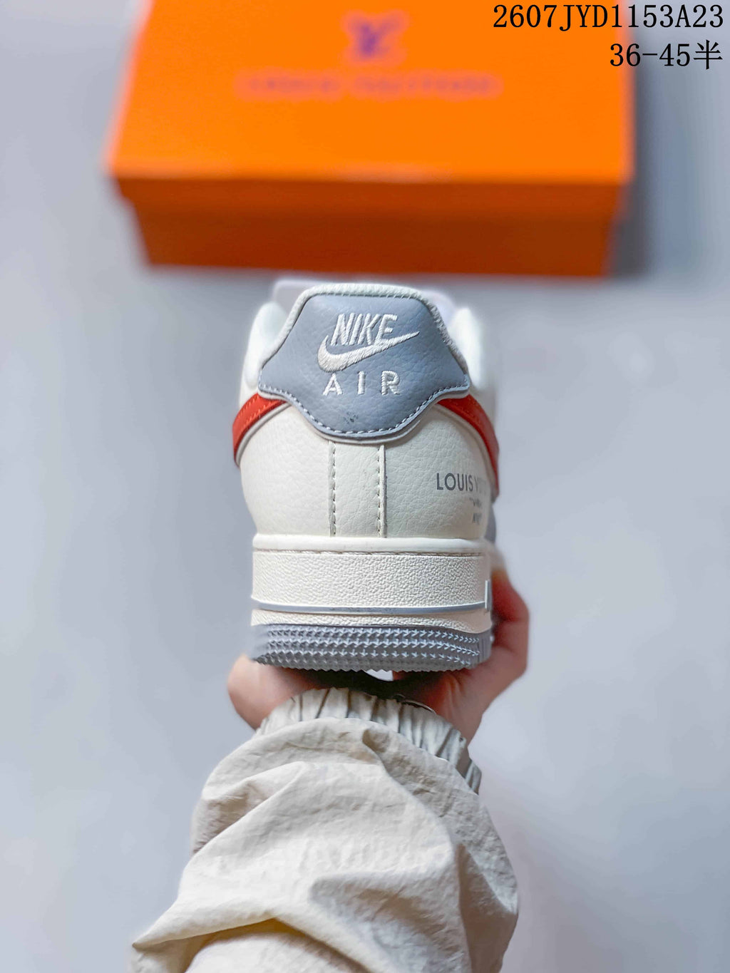 Nike Air Force 1 '07 Low White Grey Red Sneakers 2607JYD1153A23