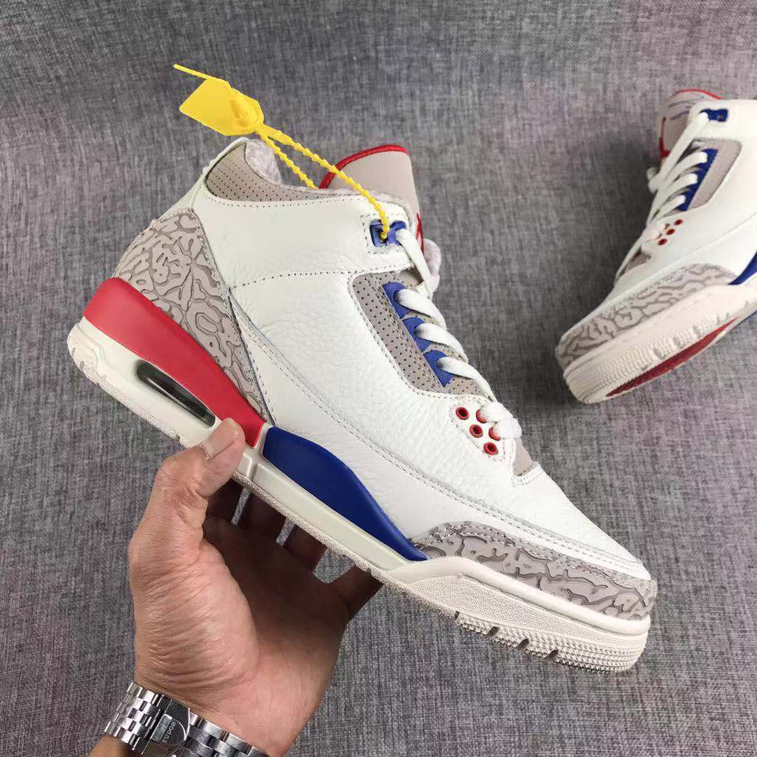 Air Jordan 3 Independence Day White Basketball Sneakers