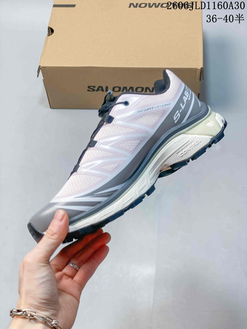 Salomon XT-6 Trail Sneakers in Pink and Gray
