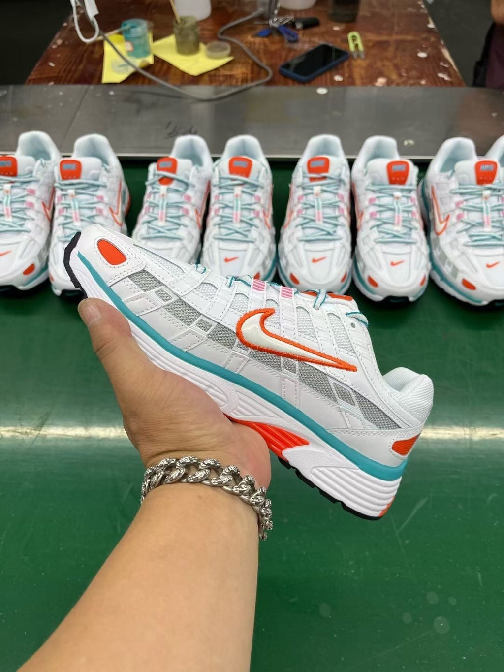 Nike P-6000 Sneakers White Orange Teal
