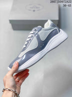 Prada America's Cup Gray Low-Top Lace-Up Sneakers