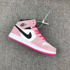 Jordan 1 Mid Pink White Black Sneakers 852542-801