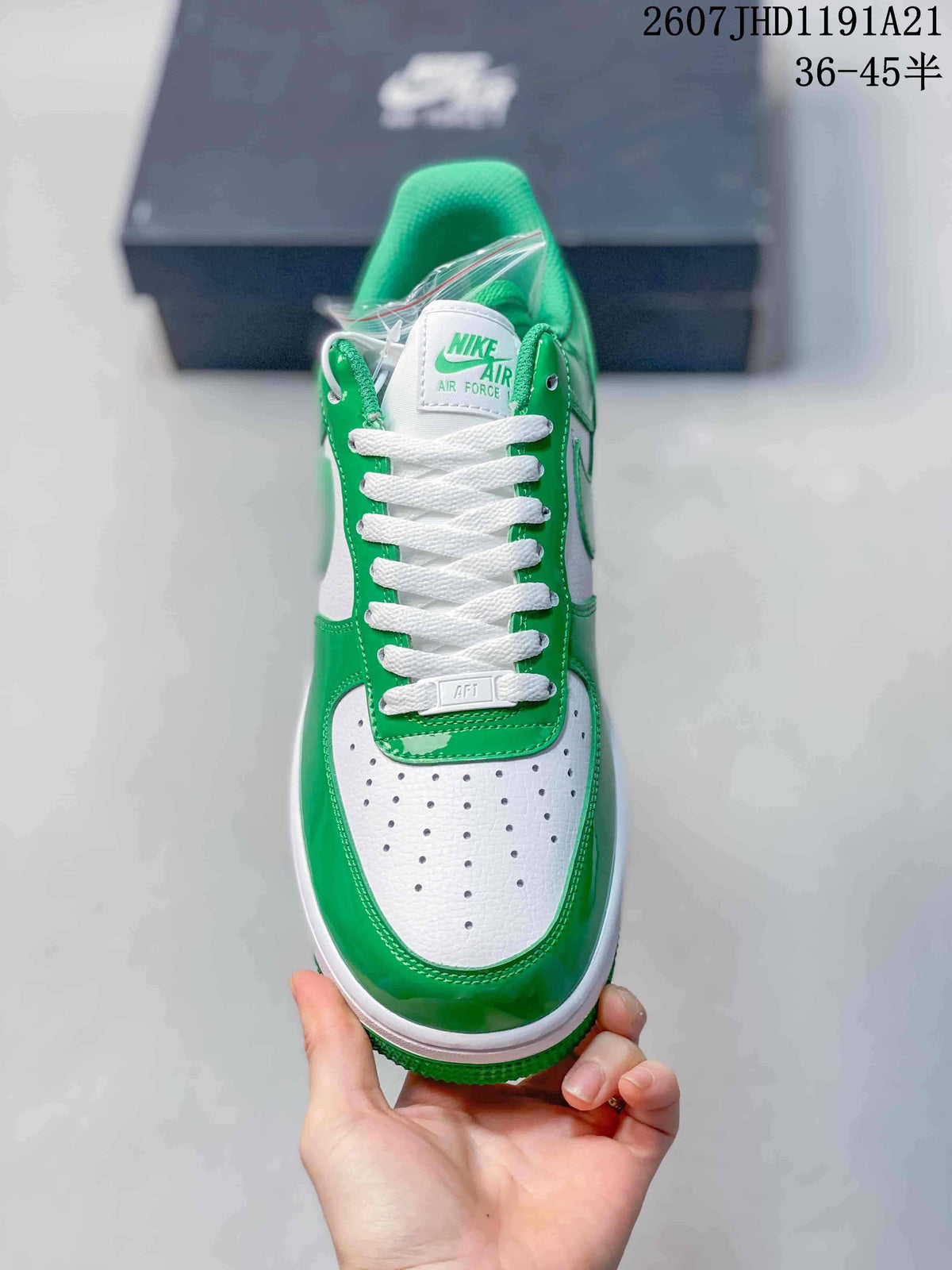 Nike Air Force 1 Green and White Sneakers