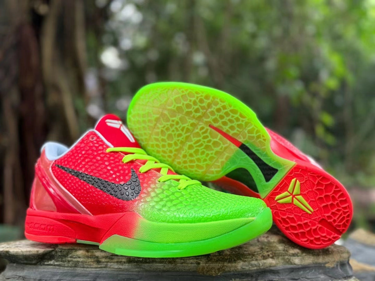 Nike Kobe 6 Basketball Shoes in Red and Volt Green