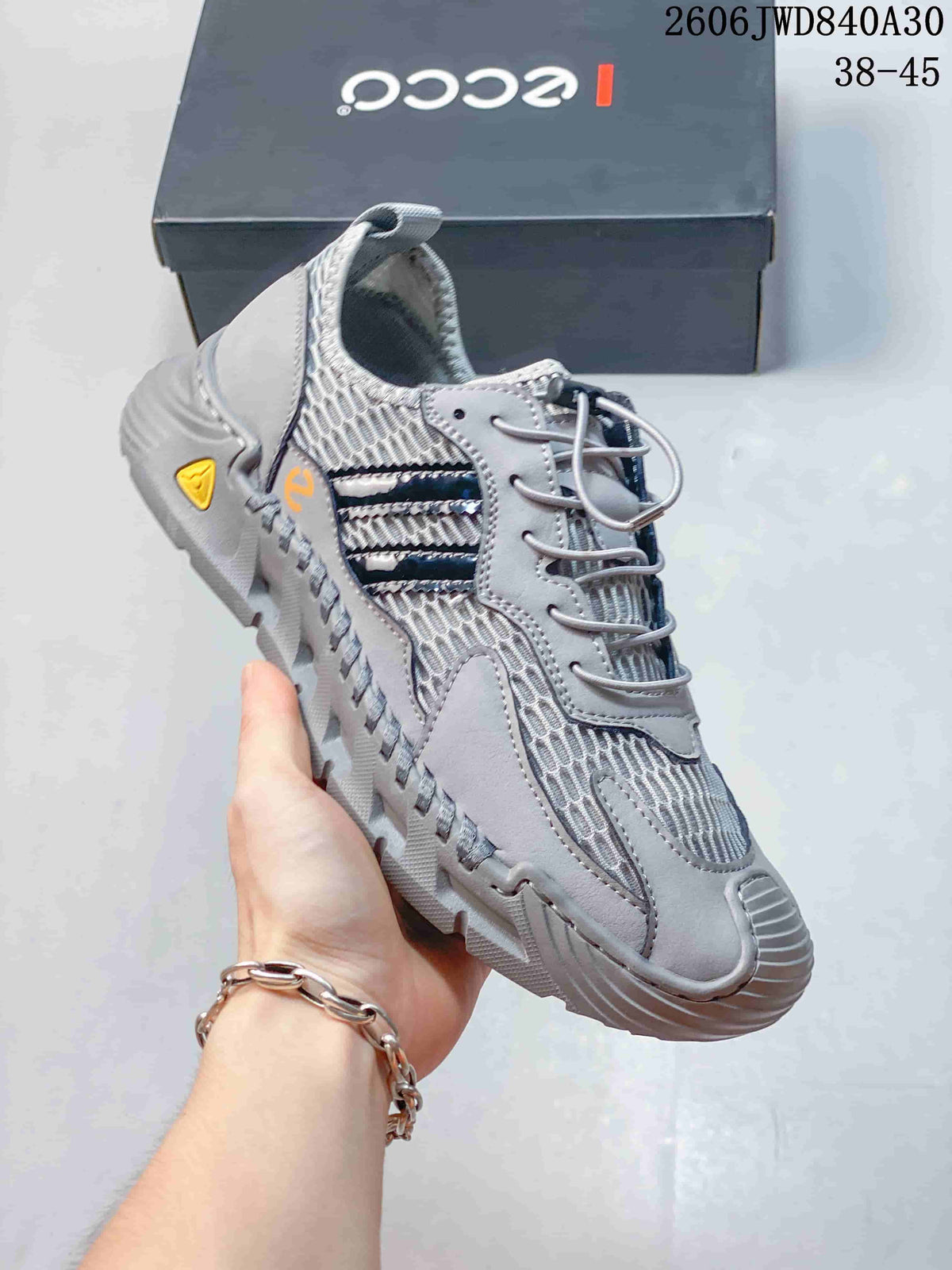 ECCO Baroque Series Gray Mesh Casual Sneakers