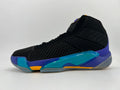 Black and Blue High-Top Basketball Sneakers