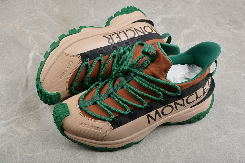 Moncler Trailgrip Lite2 Sneakers in Beige and Green