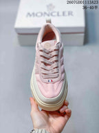 Moncler Pacey Pink and White Platform Sneakers