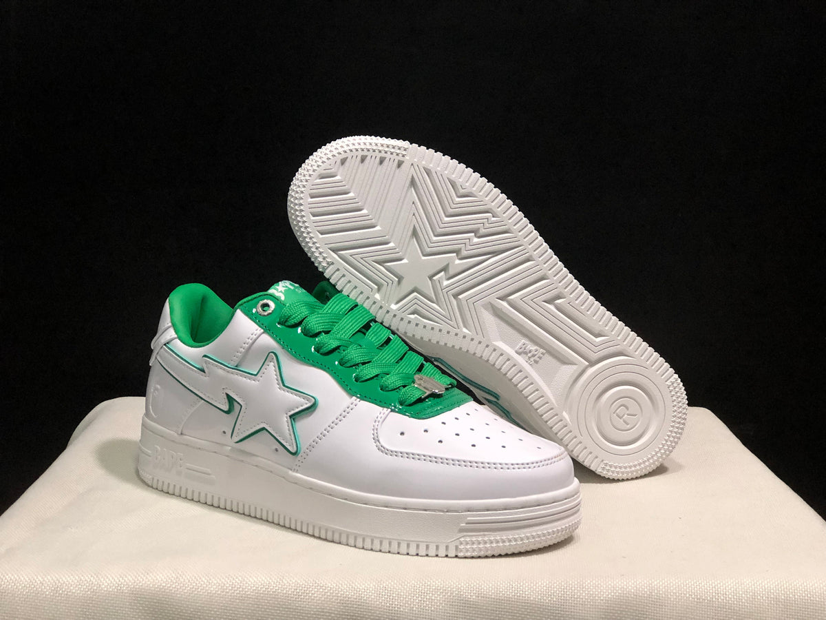 BAPE Sta Low-Top Sneakers White Green