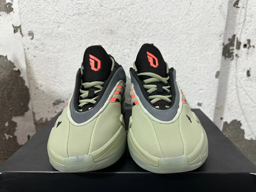 adidas Dame 9 Basketball Shoes Green Grey Orange